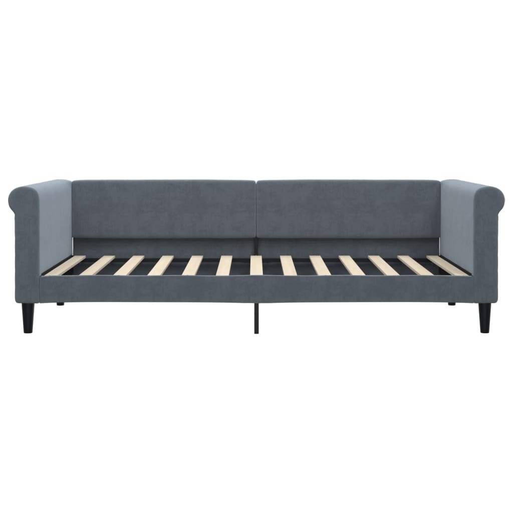 vidaXL Slaapbank 90x200 cm fluweel donkergrijs afbeelding