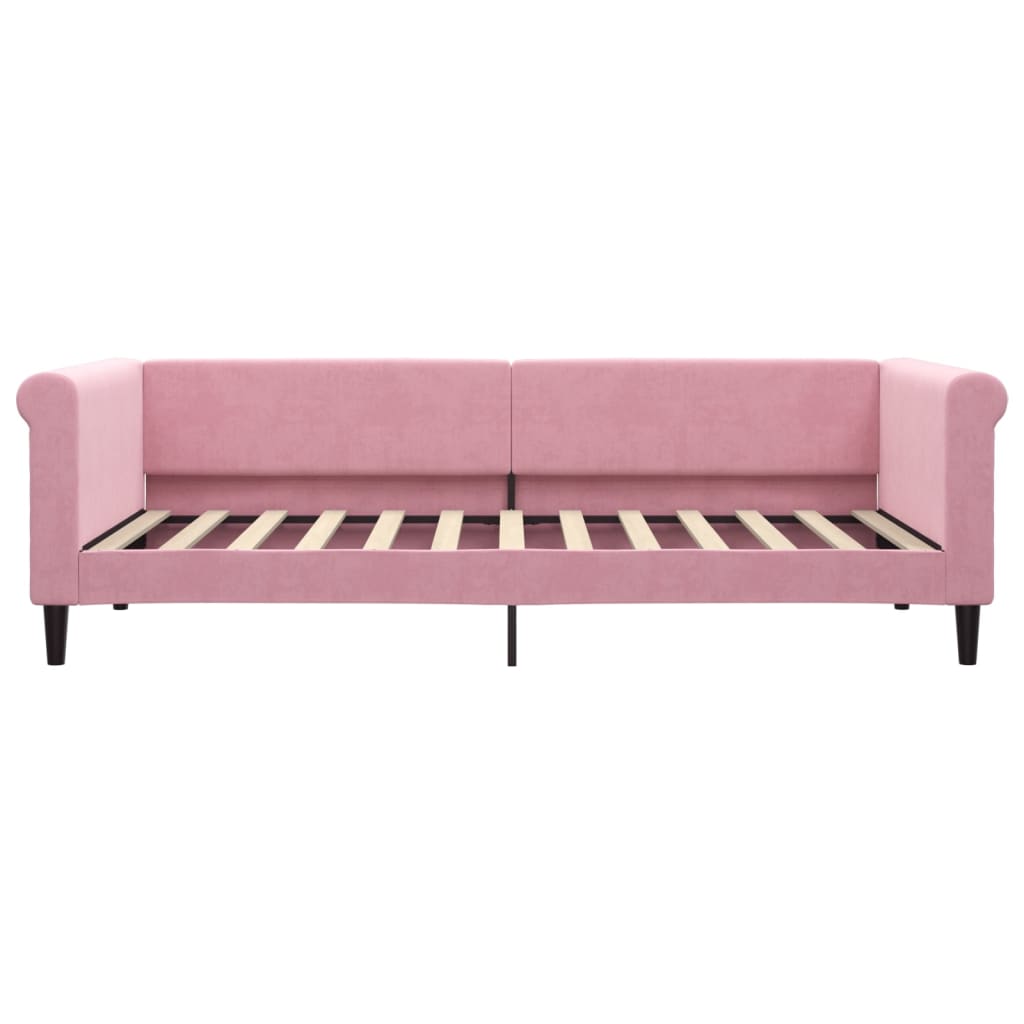 vidaXL Slaapbank 90x200 cm fluweel roze afbeelding
