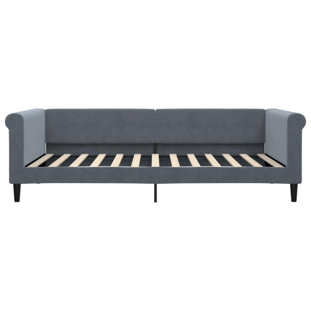 vidaXL Slaapbank 100x200 cm fluweel donkergrijs afbeelding