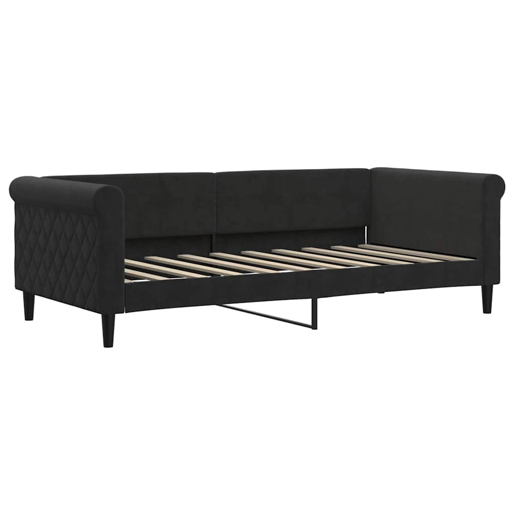 E-shop vidaXL Denná posteľ čierna 90x190 cm zamat