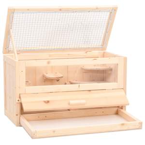 Klec pro křečky 60 x 30 x 35 cm masivní jedlové dřevo - obrázek 3