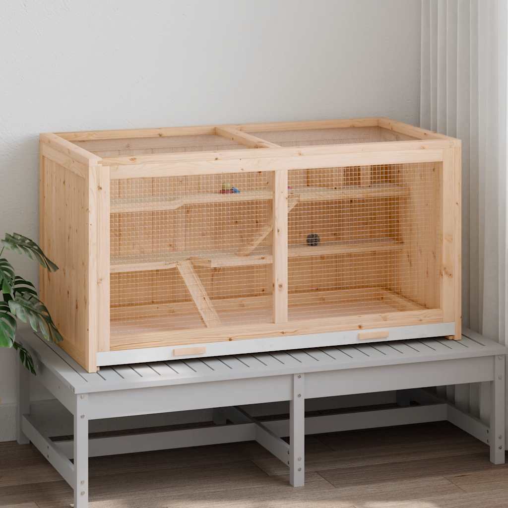 VidaXL Hamsterkooi 104x52x54 Cm Massief Vurenhout