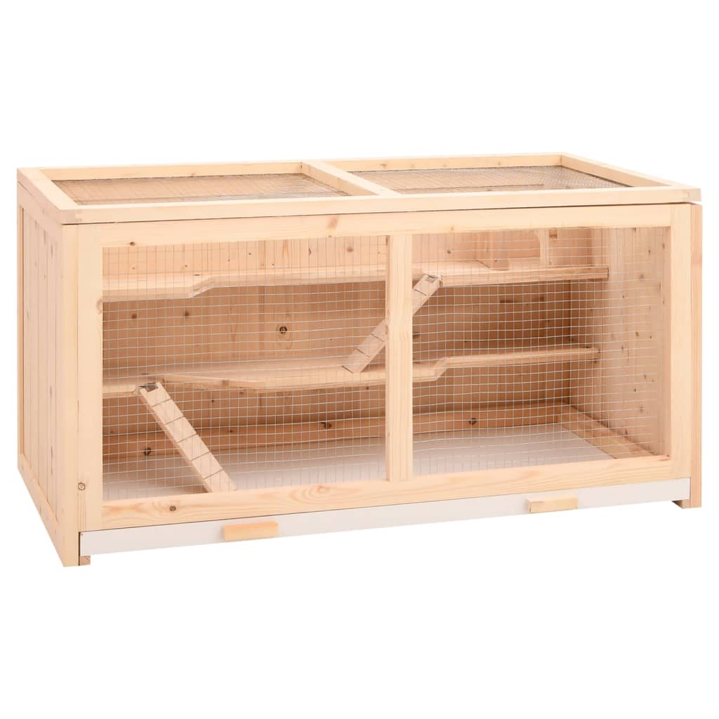 vidaXL Klec pro křečky 89,5 x 45 x 45 cm masivní jedlové dřevo