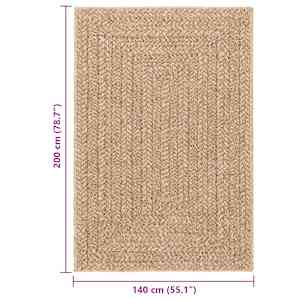 Koberec ZIZUR 140 x 200 cm jutový vzhled interiér i exteriér - obrázek 9