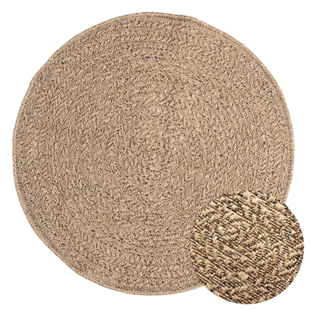 vidaXL Vloerkleed 90 cm voor binnen en buiten jute look