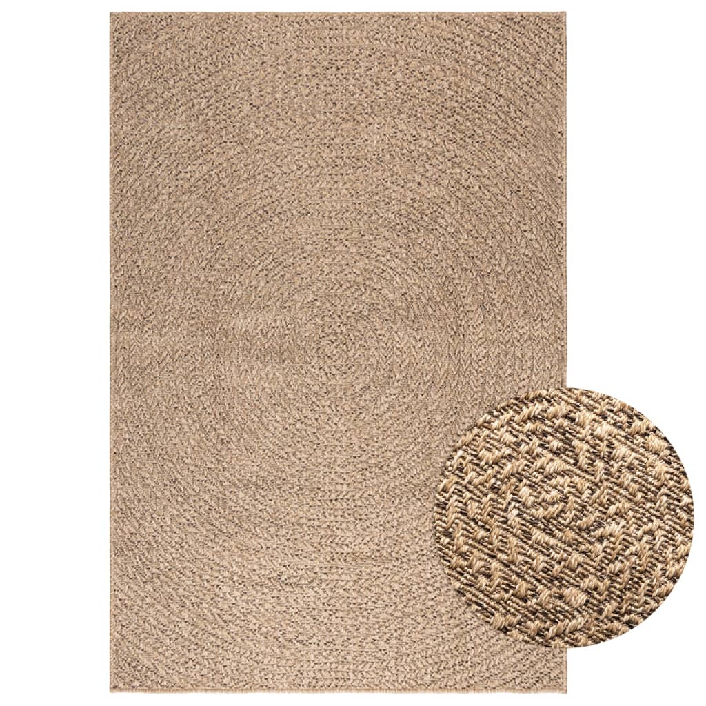 vidaXL Vloerkleed 120x170 cm voor binnen en buiten jute look