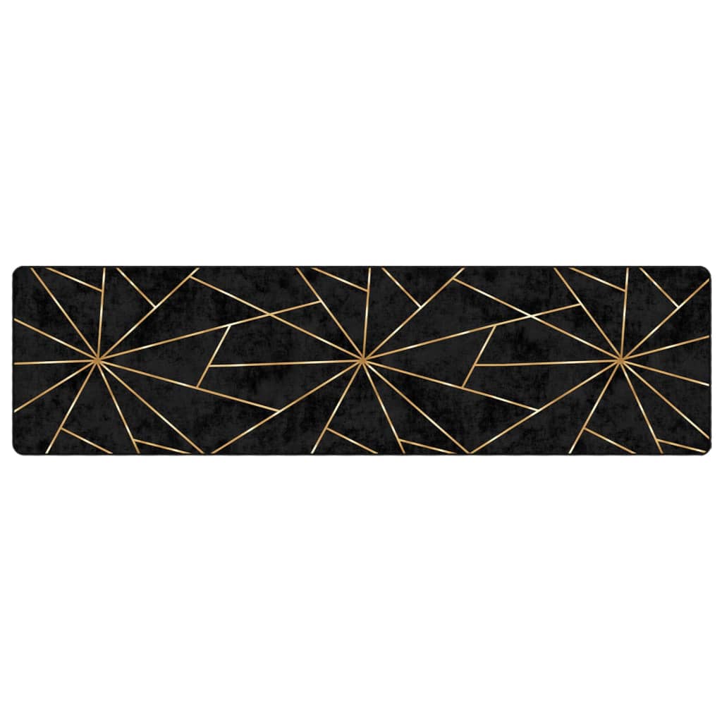 vidaXL Koberec umývateľný čierno-zlatý 80x300 cm