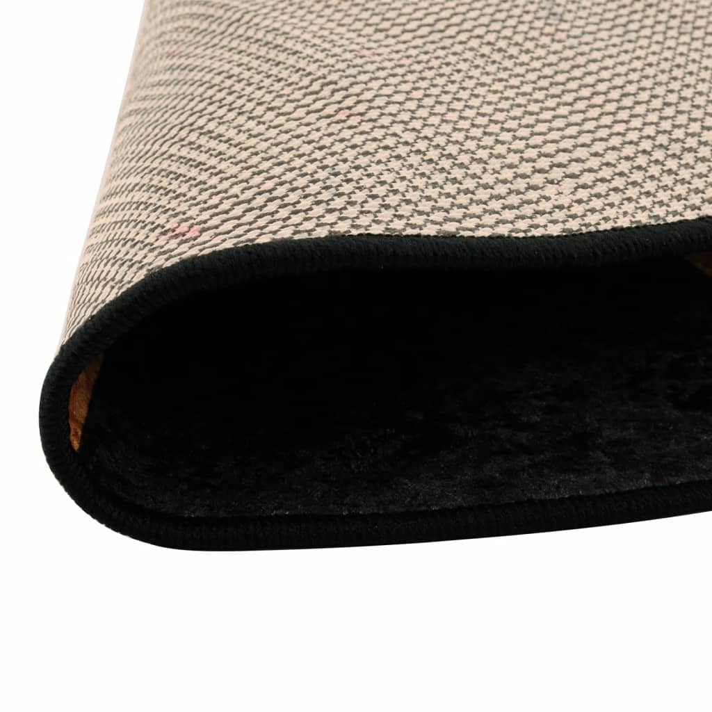vidaXL Vloerkleed wasbaar anti-slip Ø 120 cm zwart en goudkleurig afbeelding