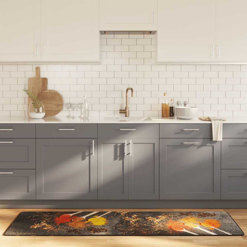 vidaXL Covor bucătărie, multicolor, 60x180 cm, lavabil, anti-alunecare