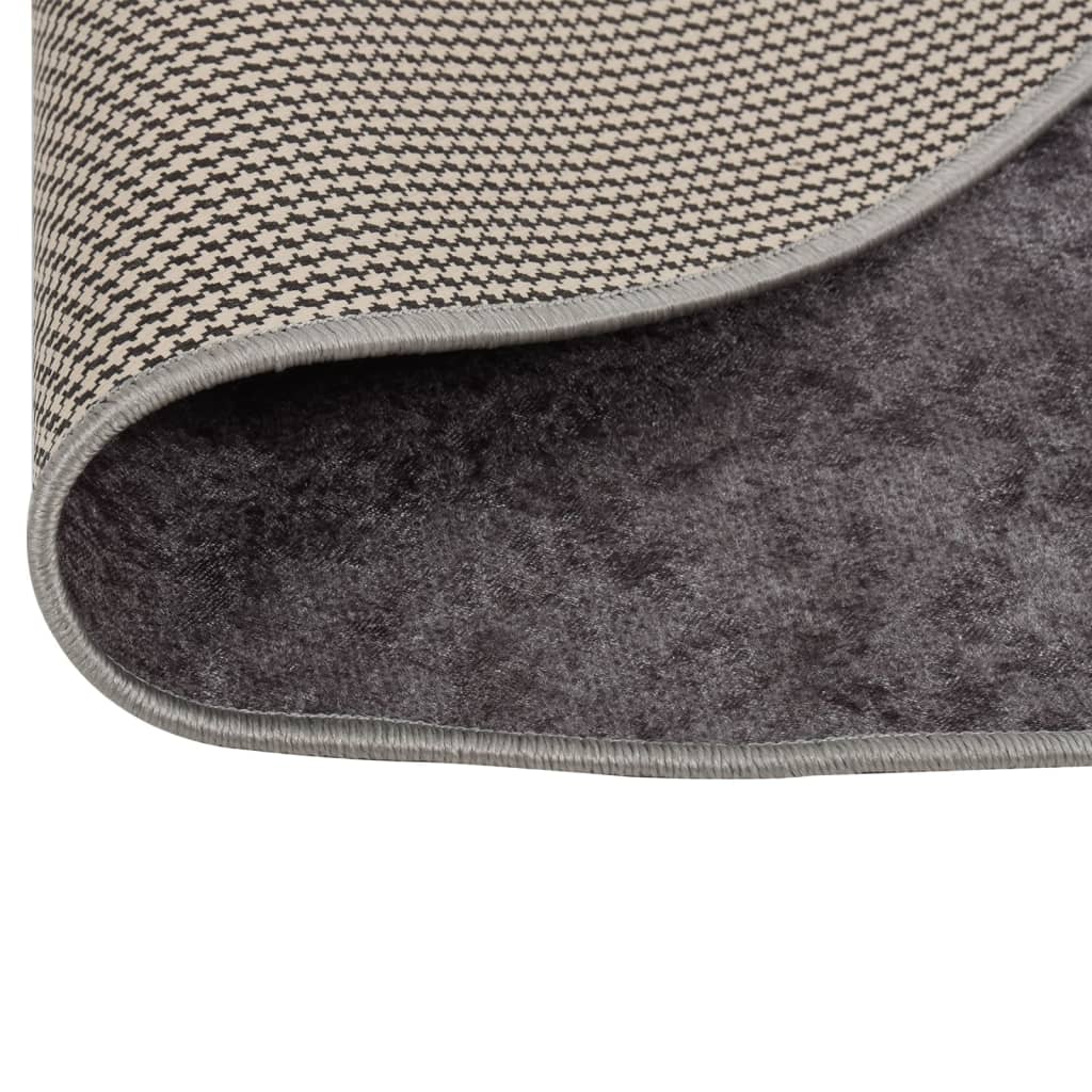 vidaXL Vloerkleed wasbaar anti-slip Ø 200 cm grijs afbeelding