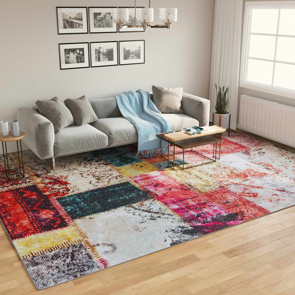 vidaXL Covor lavabil, multicolor, 400x300 cm, anti-alunecare