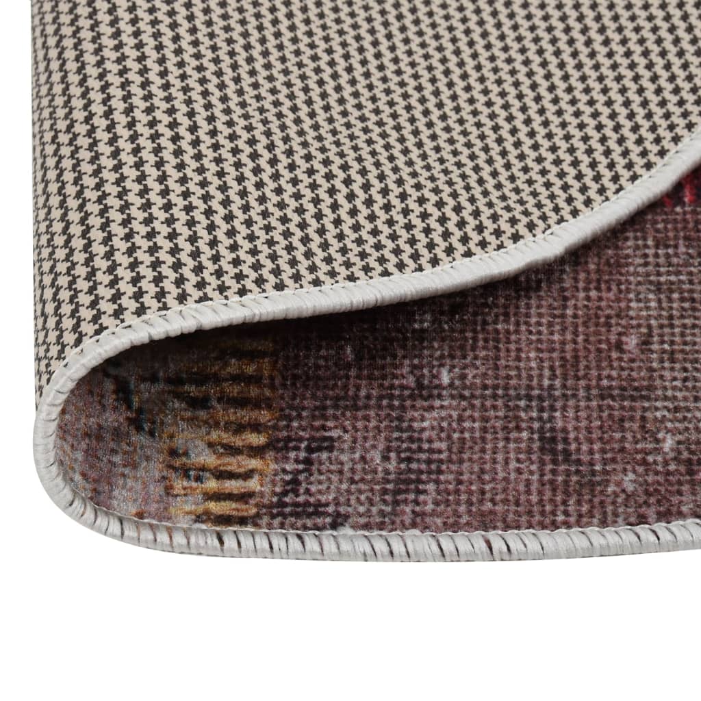 vidaXL Vloerkleed wasbaar anti-slip Ø 200 cm meerkleurig afbeelding