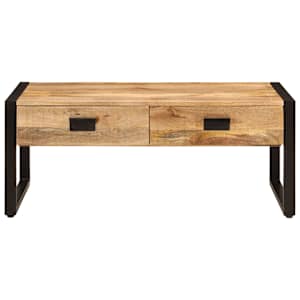 Konferenční stolek 100 x 54 x 40 cm masivní mangovník a železo - obrázek 3