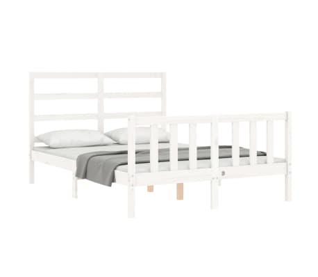 vidaXL Bedframe zonder matras massief grenenhout wit 140x190 cm