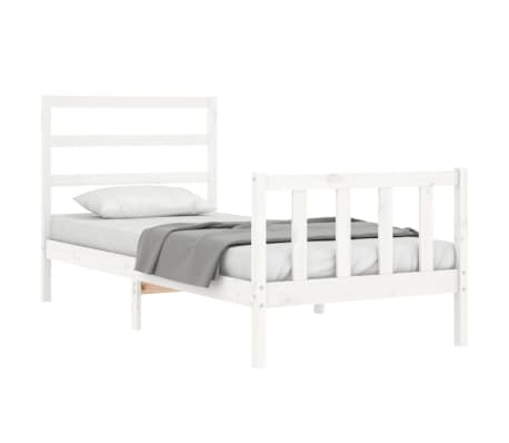 vidaXL Massivholzbett ohne Matratze Wei&szlig; 90x200 cm Kiefernholz