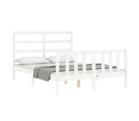 vidaXL Bedframe zonder matras massief grenenhout wit 140x200 cm