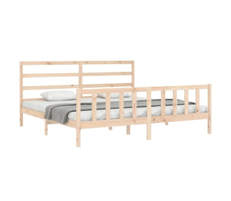 vidaXL Lovos rėmas su galvūgaliu, 180x200cm, medienos masyvas