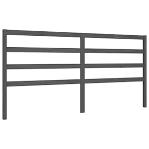 Rám postele s čelem šedý 200 x 200 cm masivní dřevo - obrázek 8