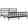 vidaXL voodiraam peatsiga, must, 200 x 200 cm, t&auml;ispuit