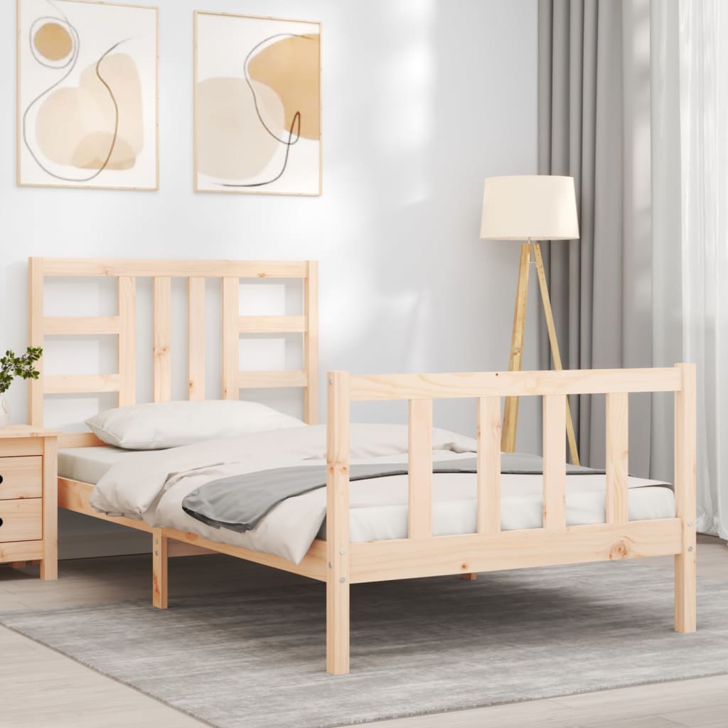vidaXL Bedframe zonder matras massief grenenhout 90x190 cm afbeelding