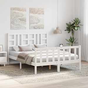 vidaXL Σκελετός Κρεβ. Χωρίς Στρώμα Λευκό 140x190 εκ Μασίφ Πεύκο
