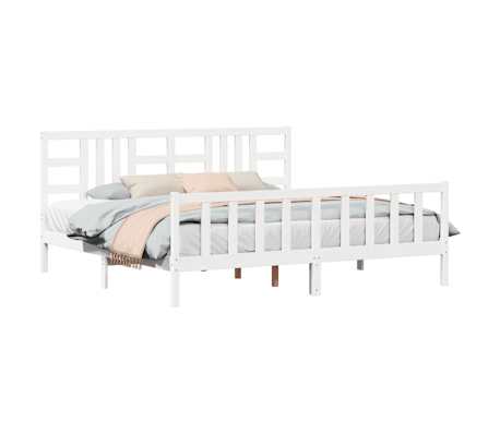 vidaXL Cadre de lit sans matelas blanc 200x200 cm bois massif de pin