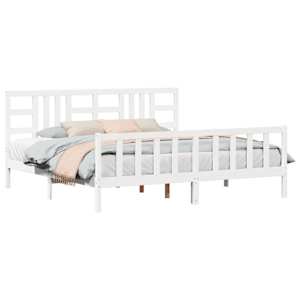 vidaXL Cadre de lit sans matelas blanc 200x200 cm bois massif de pin
