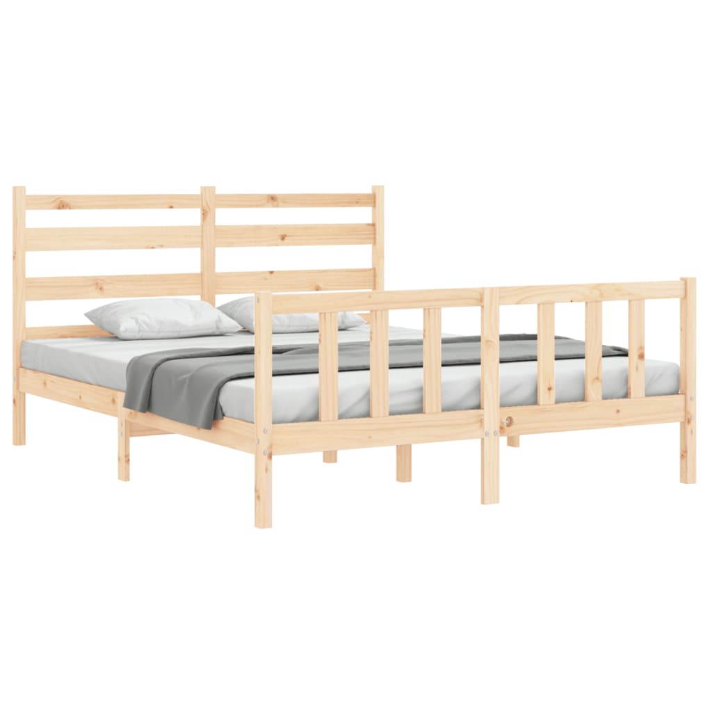 vidaXL Bedframe zonder matras massief grenenhout 160x200 cm afbeelding