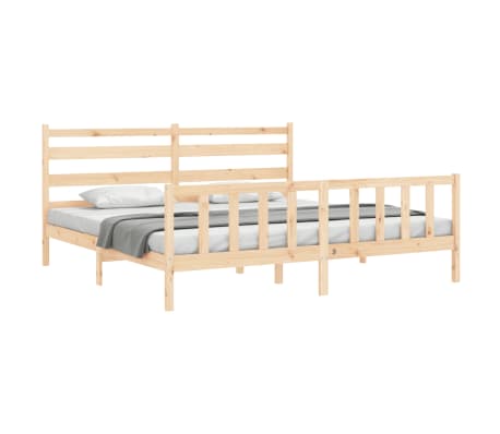 vidaXL Estructura de cama con cabecero madera maciza 180x200 cm