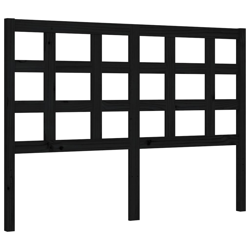 Рамка за легло с табла черна 4FT Small Double масивна дървесина
