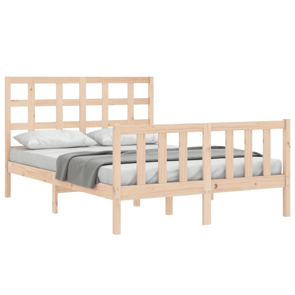 vidaXL tömör fenyőfa ágykeret ágy matrac nélkül 120 x 200 cm