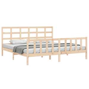 vidaXL R&aacute;m postele s čelem King Size masivn&iacute; dřevo