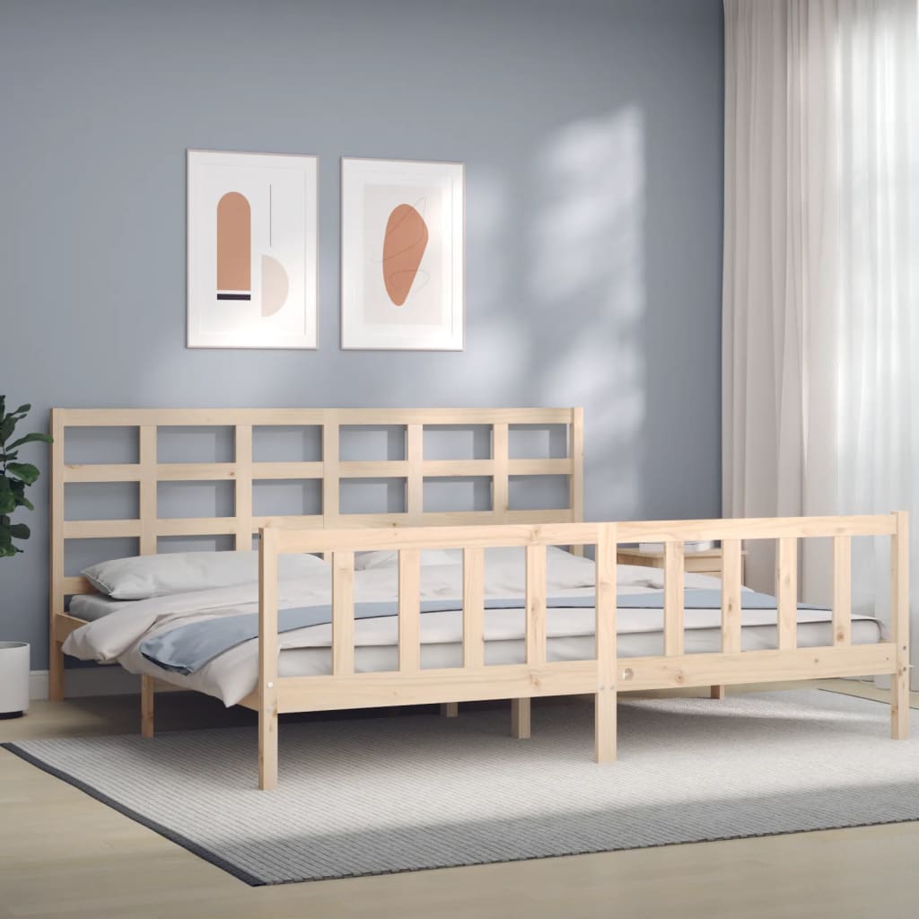 Rám postele s čelem 180 x 200 cm masivní dřevo