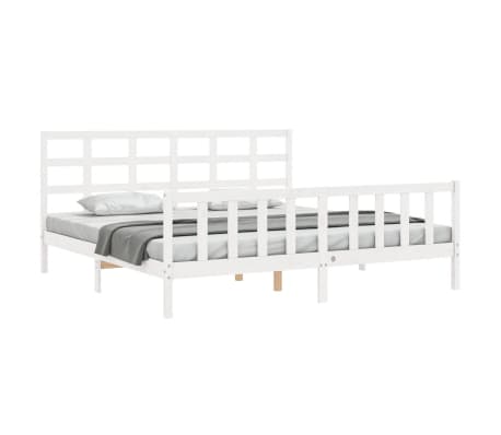 vidaXL Bed Frame without Mattress White Solid Wood Pine