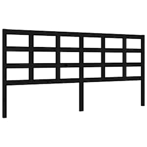 Rám postele s čelem černý 180 x 200 cm masivní dřevo - obrázek 8