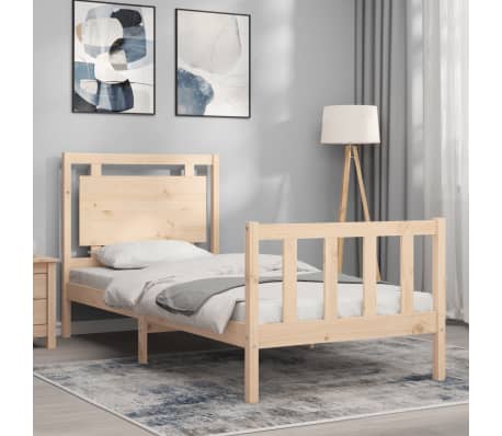 vidaXL Bed Frame without Mattress Small Single Solid Wood Pine
