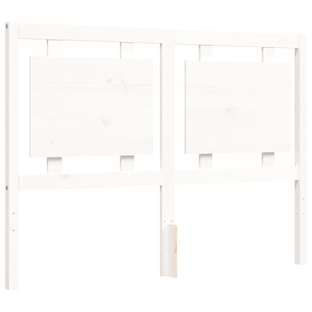 Рамка за легло с табла бяла 4FT Small Double масивна дървесина