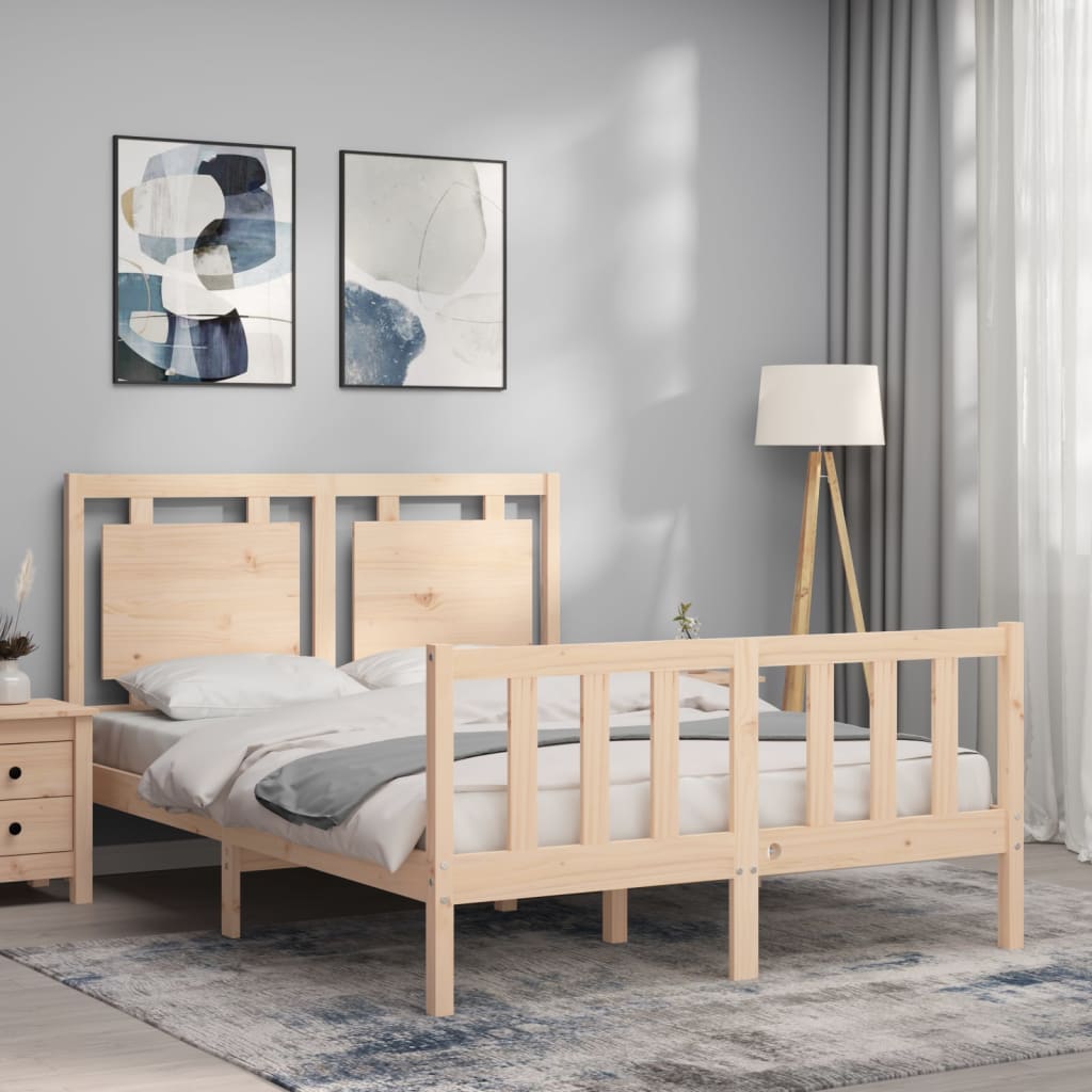 vidaXL Bedframe zonder matras massief grenenhout 140x190 cm afbeelding