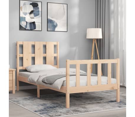 vidaXL Bed Frame without Mattress Small Single Solid Wood Pine