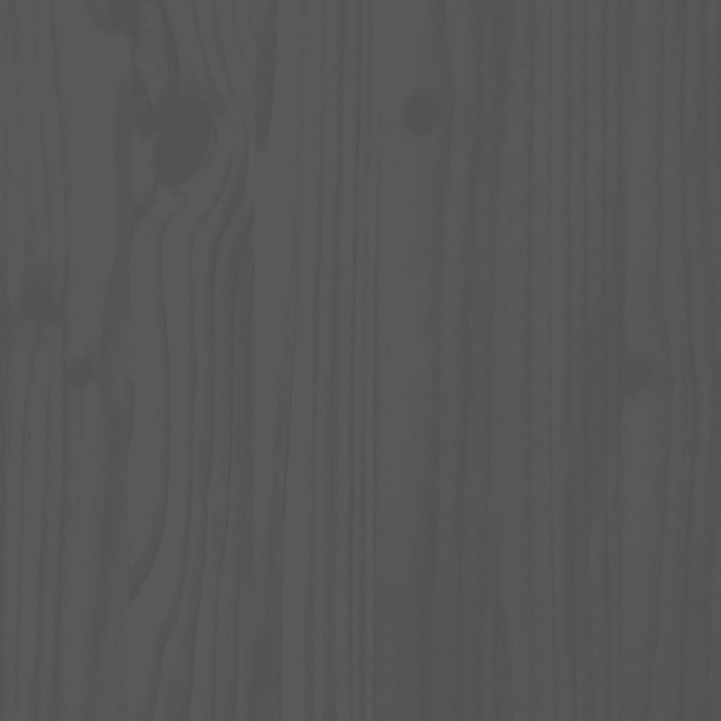 szürke tömör fa ágykeret fejtámlával 140 x 190 cm