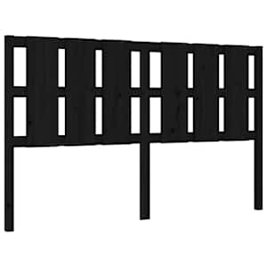 Rám postele s čelem černý King Size masivní dřevo - obrázek 8