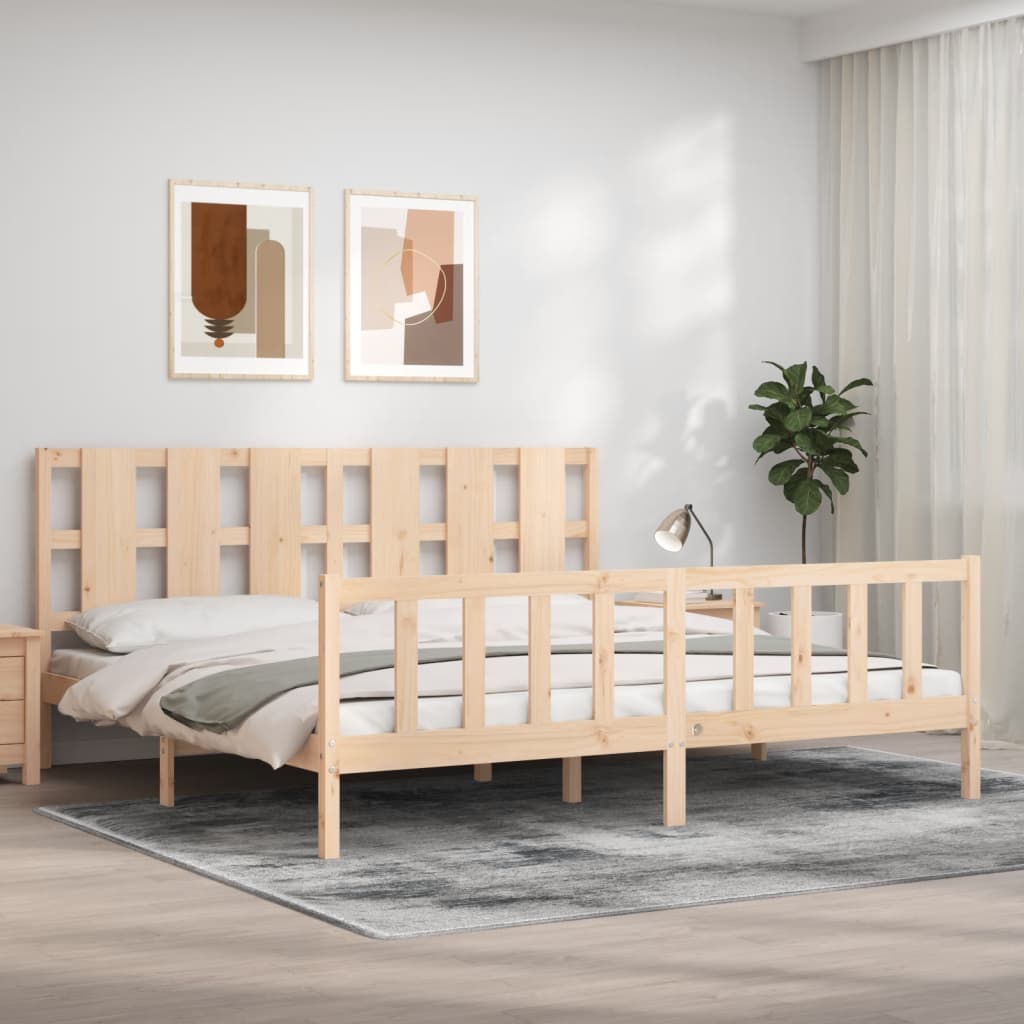 Photos - Bed VidaXL  Frame without Mattress Solid Wood Pine 