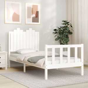 vidaXL Bed Frame without Mattress White 90x190 cm Single Solid Wood Pine