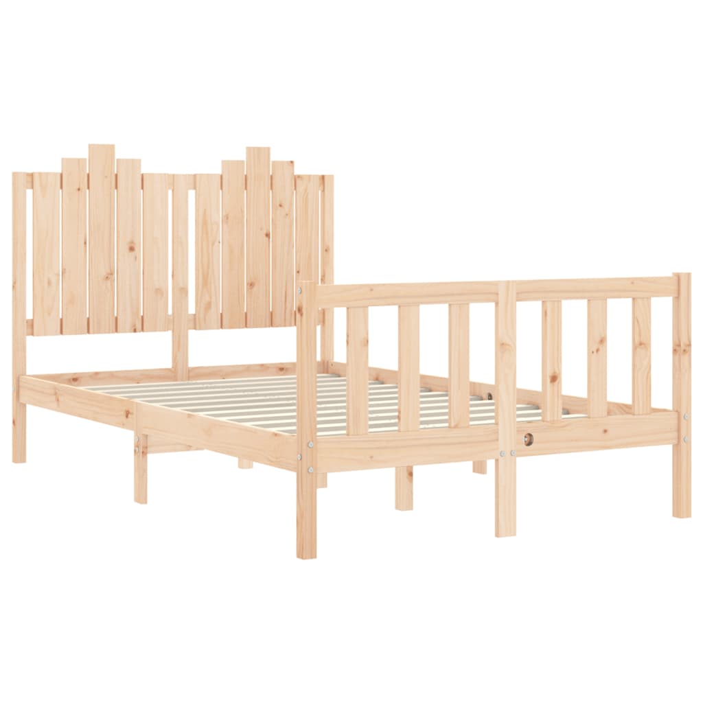 Posteljni okvir z vzglavjem 4FT trden les