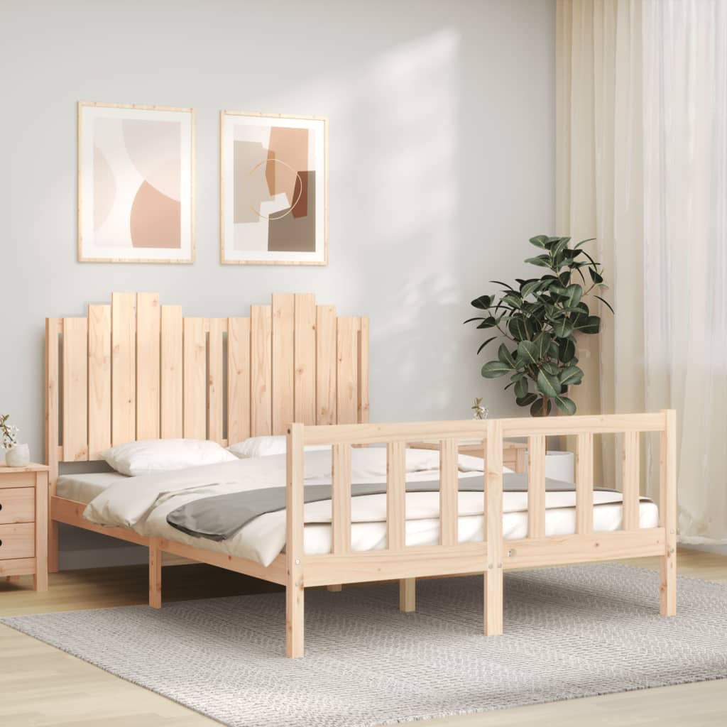 vidaXL Bedframe zonder matras massief grenenhout 140x190 cm afbeelding