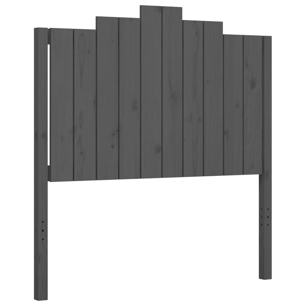 szürke tömör fa ágykeret fejtámlával 100 x 200 cm