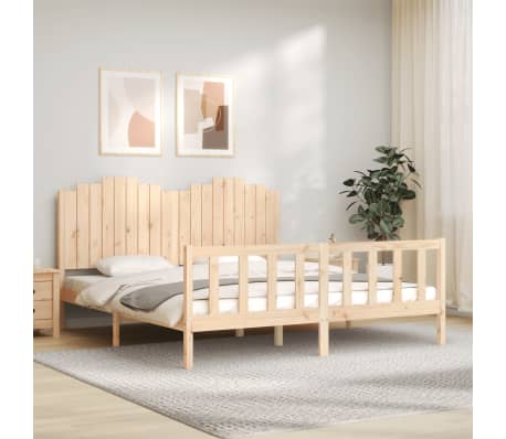 vidaXL S&auml;ngram med huvudgavel 180x200 cm massivt tr&auml;