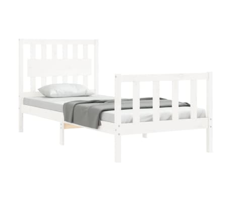 vidaXL Bedframe zonder matras massief grenenhout wit 90x200 cm