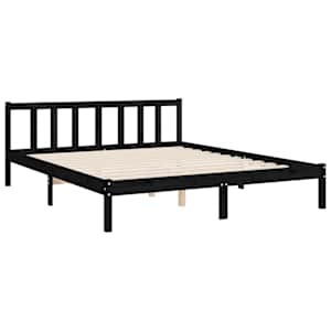 Rám postele s čelem černý King Size masivní dřevo - obrázek 9