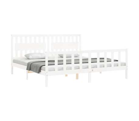 vidaXL Bedframe zonder matras massief grenenhout wit 200x200 cm